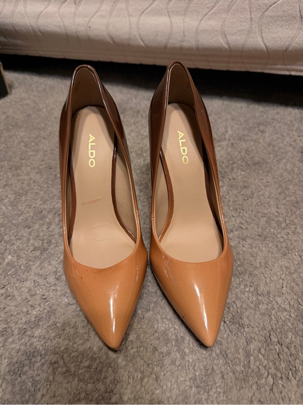 ALDO Women’s Brown Patent Pointed-Toe Pumps
